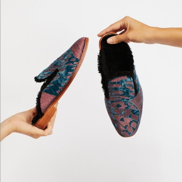 Free People Shoes - Free People Velvet Butterfly Effect Mules